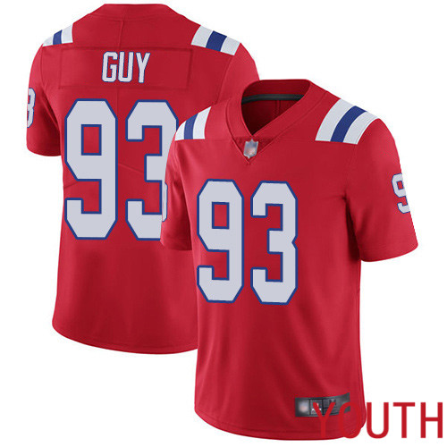 New England Patriots Football #93 Vapor Limited Red Youth Lawrence Guy Alternate NFL Jersey->youth nfl jersey->Youth Jersey